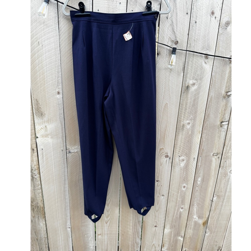 Contemporary Petites Women's Blue Stirrup Pants Size 12 Elastic Waist